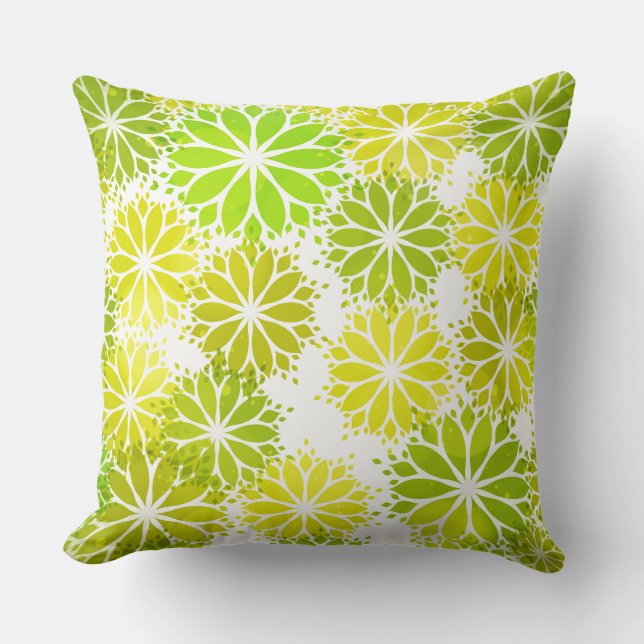 Accent Throw Pillow-Flowers Cushion (Front)