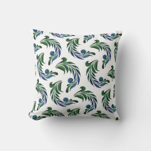 Accent Throw Pillow-Peacock Feathers Cushion