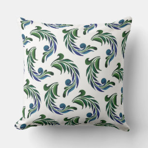 Accent Throw Pillow-Peacock Feathers Cushion