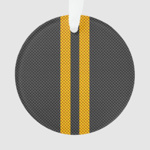 Accent Yellow Racing Stripes Carbon Fibre Style Ornament