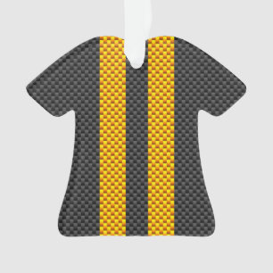 Accent Yellow Racing Stripes Carbon Fibre Style Ornament