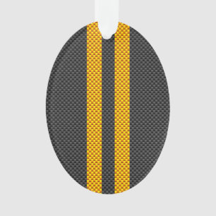 Accent Yellow Racing Stripes Carbon Fibre Style Ornament