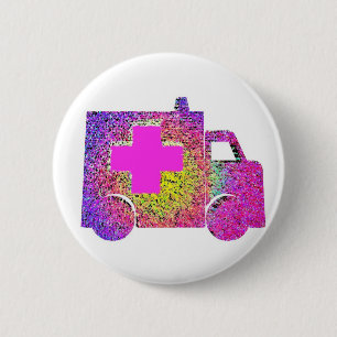 accented ambulance nurse emt doctor medical 6 cm round badge