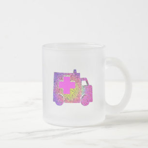 accented ambulance nurse emt doctor medical frosted glass coffee mug