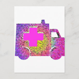 accented ambulance nurse emt doctor medical postcard