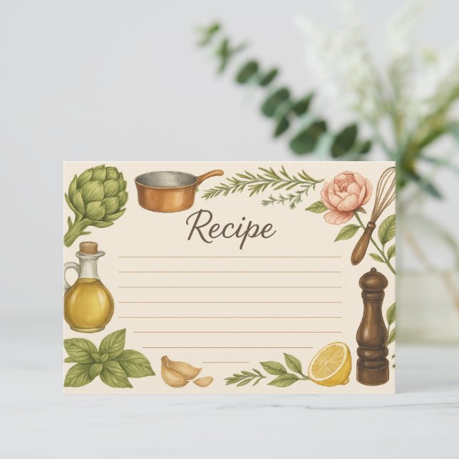 Accents of Tuscany Recipe Card (Standing Front)