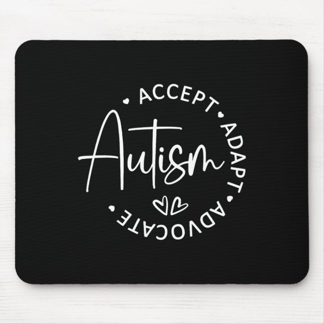 Accept Adapt Advocate Autism Awareness Be Kind Sup Mouse Mat (Front)