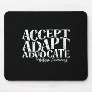Accept Adapt Advocate Autism Awareness Mouse Mat