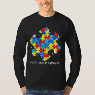 Accept Adapt Advocate Autism Awareness T-Shirt