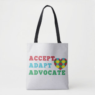 Accept Adapt Advocate Autism Awareness  Tote Bag