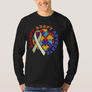 Accept Adapt Advocate-Autism Awareness World Ribbo T-Shirt