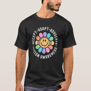 Accept Adapt Advocate Autism Smile Face IEP Specia T-Shirt