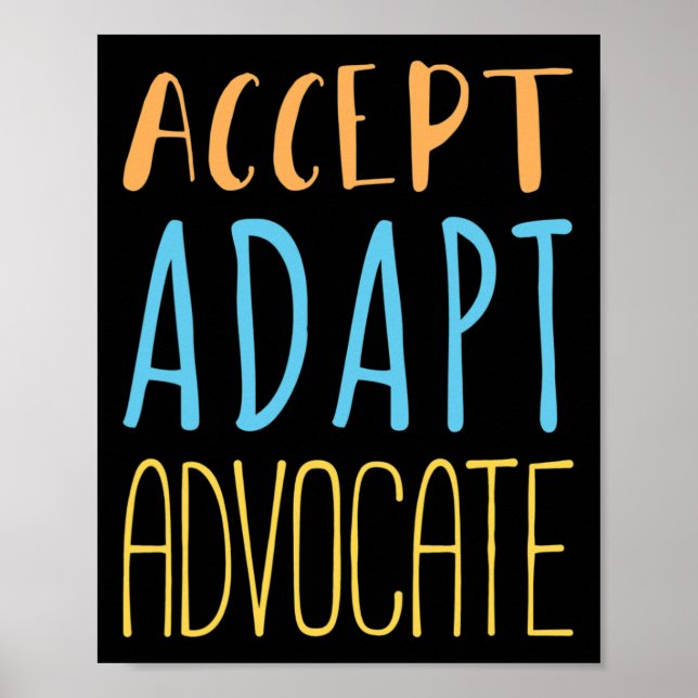 Accept Adapt Advocate Disabilities Behaviour Thera Poster (Front)