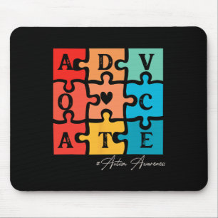 Accept Adapt Advocate Puzzle Piece Retro Autism Aw Mouse Mat