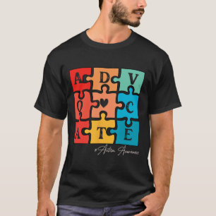 Accept Adapt Advocate Puzzle Piece Retro Autism Aw T-Shirt