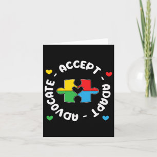 Accept Advocate Adapt Support Autism Awareness Uni Card
