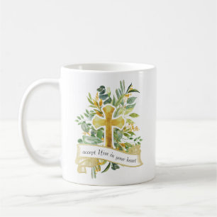 Accept Jesus In Your Heart Simple Christian Quote Coffee Mug