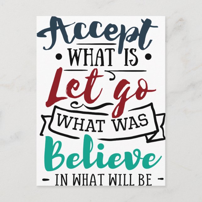 Accept Let Go Believe Postcard (Front)