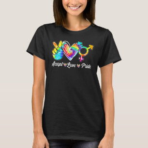 Accept Love Pride Transgender Rainbow Heart Lgbt P T-Shirt