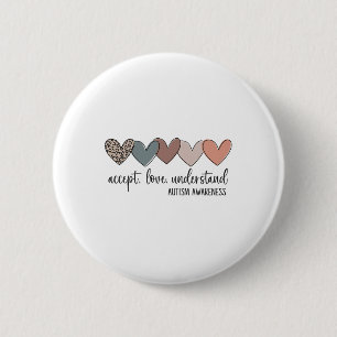 Accept Love Understand Autism Awareness 6 Cm Round Badge