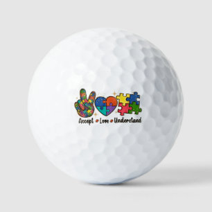 Accept, Love, Understand Autism Awareness Golf Balls