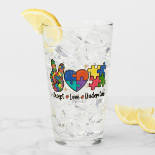 Accept Love Understand - Autism Awareness Heart Glass