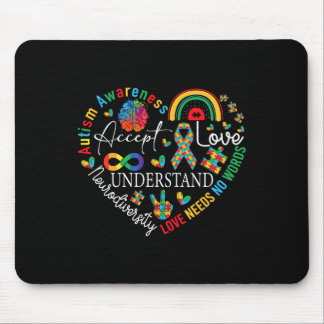 Accept Love Understand Autism Awareness Love Needs Mouse Mat