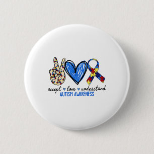 Accept Love Understand Autism Awareness Men Women 6 Cm Round Badge
