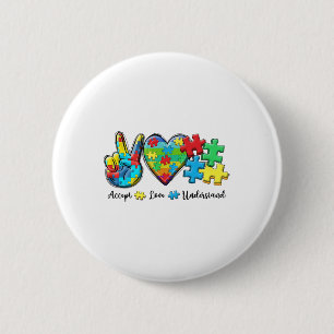 Accept Love Understand Autism Awareness Men Women  6 Cm Round Badge