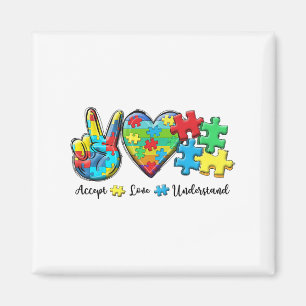 Accept Love Understand Autism Awareness Men Women  Magnet