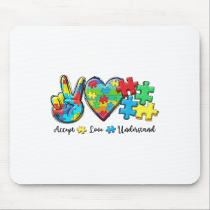 Accept Love Understand Autism Awareness Men Women Mouse Mat