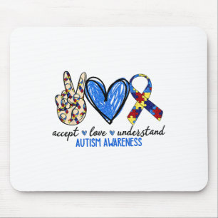 Accept Love Understand Autism Awareness Men Women Mouse Mat