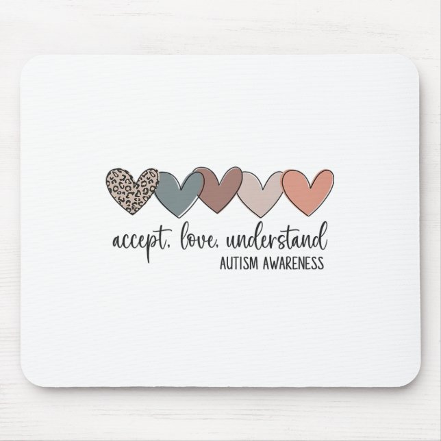 Accept Love Understand Autism Awareness  Mouse Mat (Front)