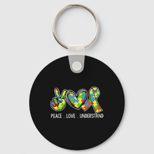 Accept Love Understand Autism Awareness Peace Love Key Ring