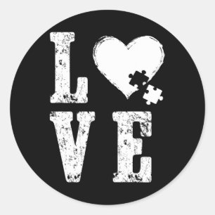 Accept Love Understand Autism Support Funny Autism Classic Round Sticker