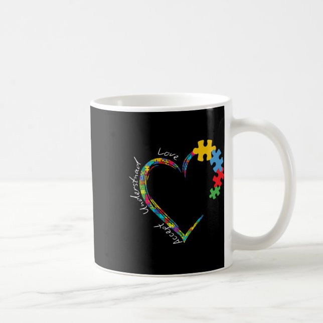Accept Love Understand Autism Support Funny Autism Coffee Mug (Right)