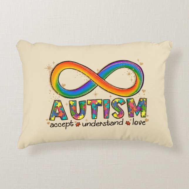 Accept Love Understand - Infinity Autism Awareness Decorative Cushion (Front)