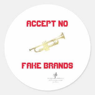 Accept No Fake Brands White Anti-ISO Tpt. Classic Round Sticker