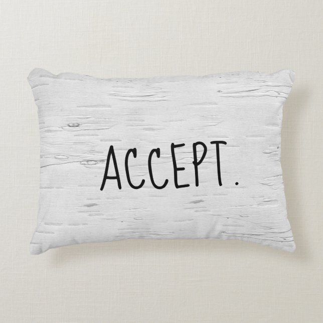 ACCEPT Text On Birch Tree  Accent Pillow (Front)