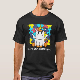 Accept Understand Love Asd Rainbow Flower Autism A T-Shirt