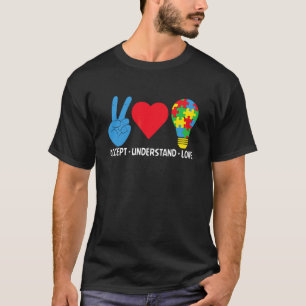 Accept Understand Love Asd Rainbow Flower Autism A T-Shirt