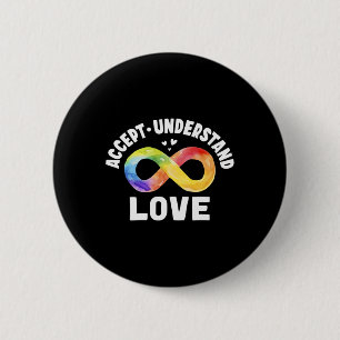 Accept Understand Love Autism Awareness Asd 6 Cm Round Badge