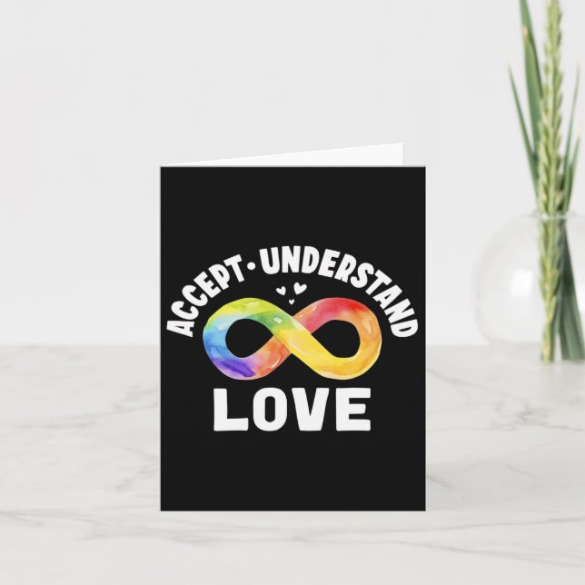 Accept Understand Love Autism Awareness Asd Card (Front)