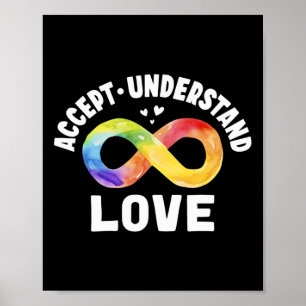 Accept Understand Love Autism Awareness ASD Infini Poster