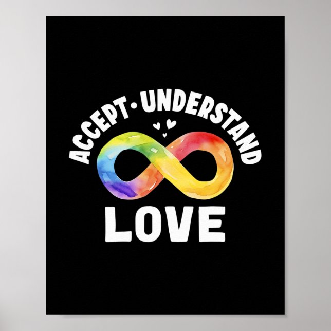 Accept Understand Love Autism Awareness Asd Infini Poster (Front)