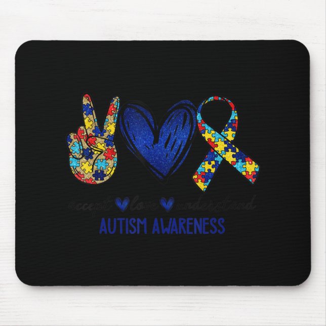 Accept Understand Love Autism Awareness  Autism Mo Mouse Mat (Front)