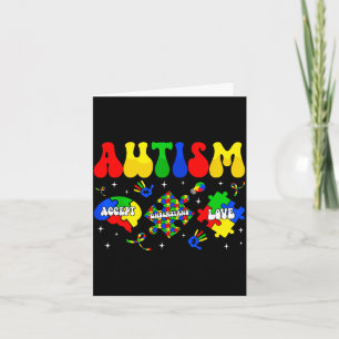 Accept understand love autism awareness day puzzle card