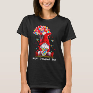 Accept Understand Love Autism Awareness Gnome Vale T-Shirt