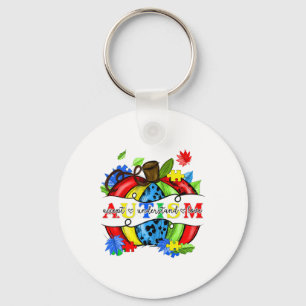 Accept Understand Love Autism Awareness Pumpkin Fa Key Ring