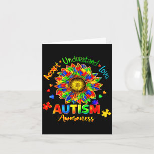 Accept understand love autism awareness sunflower card